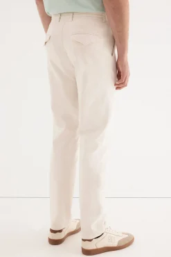 Pantalón chino algodón-lino cordones