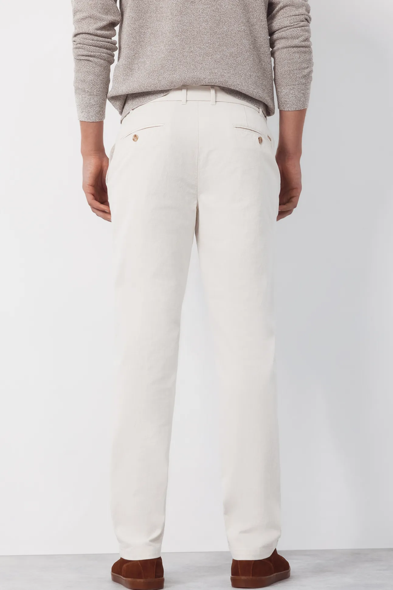 Pantalón chino algodón-lino regular
