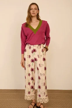 Pantalón cropped estampado