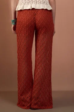 Pantalón de punto calado ancho