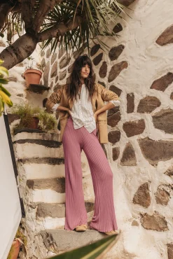 Pantalón de punto canalé