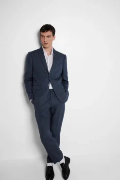 Pantalón de traje 100% lino.