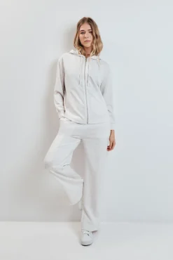 Pantalón largo ancho viscosa suave gris