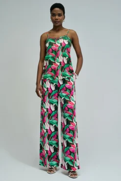 Pantalón regular con estampado floral