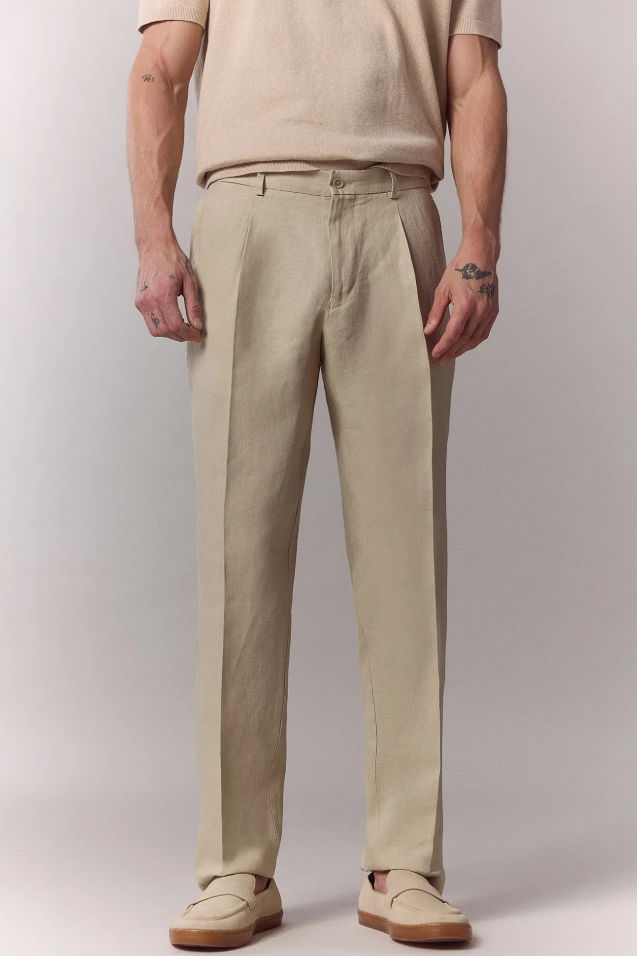 Pantalón traje coordinado lino