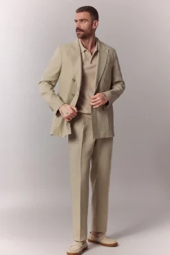 Pantalón traje coordinado lino
