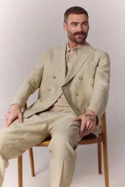 Pantalón traje coordinado lino