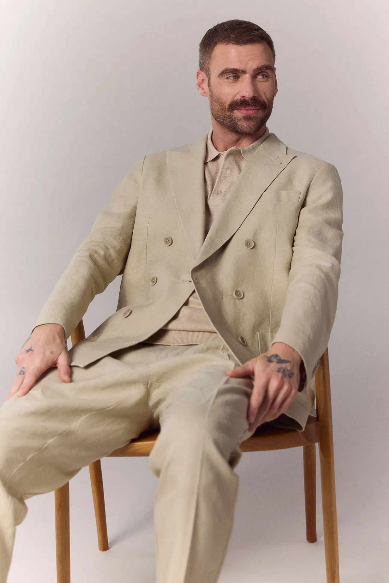 Pantalón traje coordinado lino