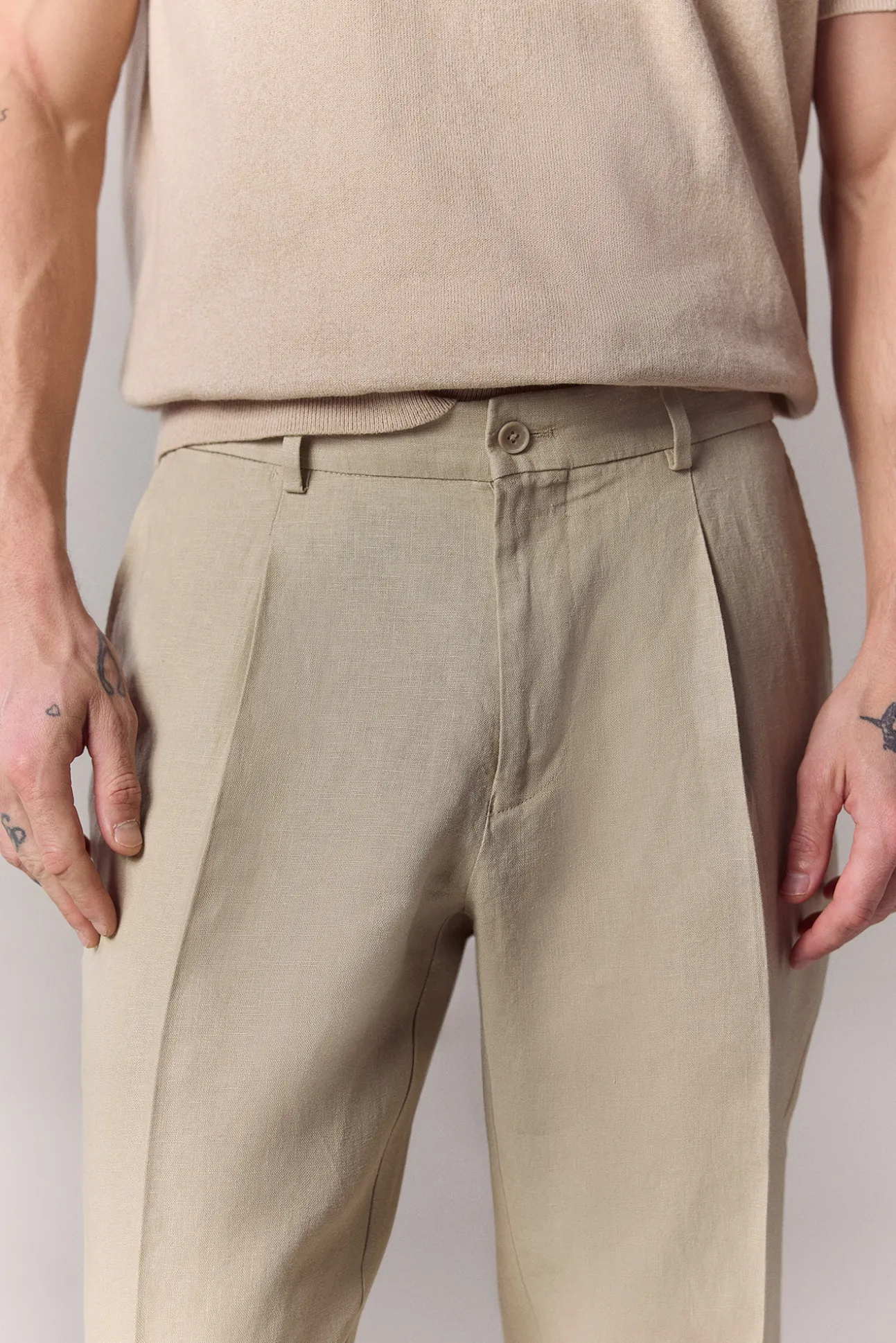 Pantalón traje coordinado lino