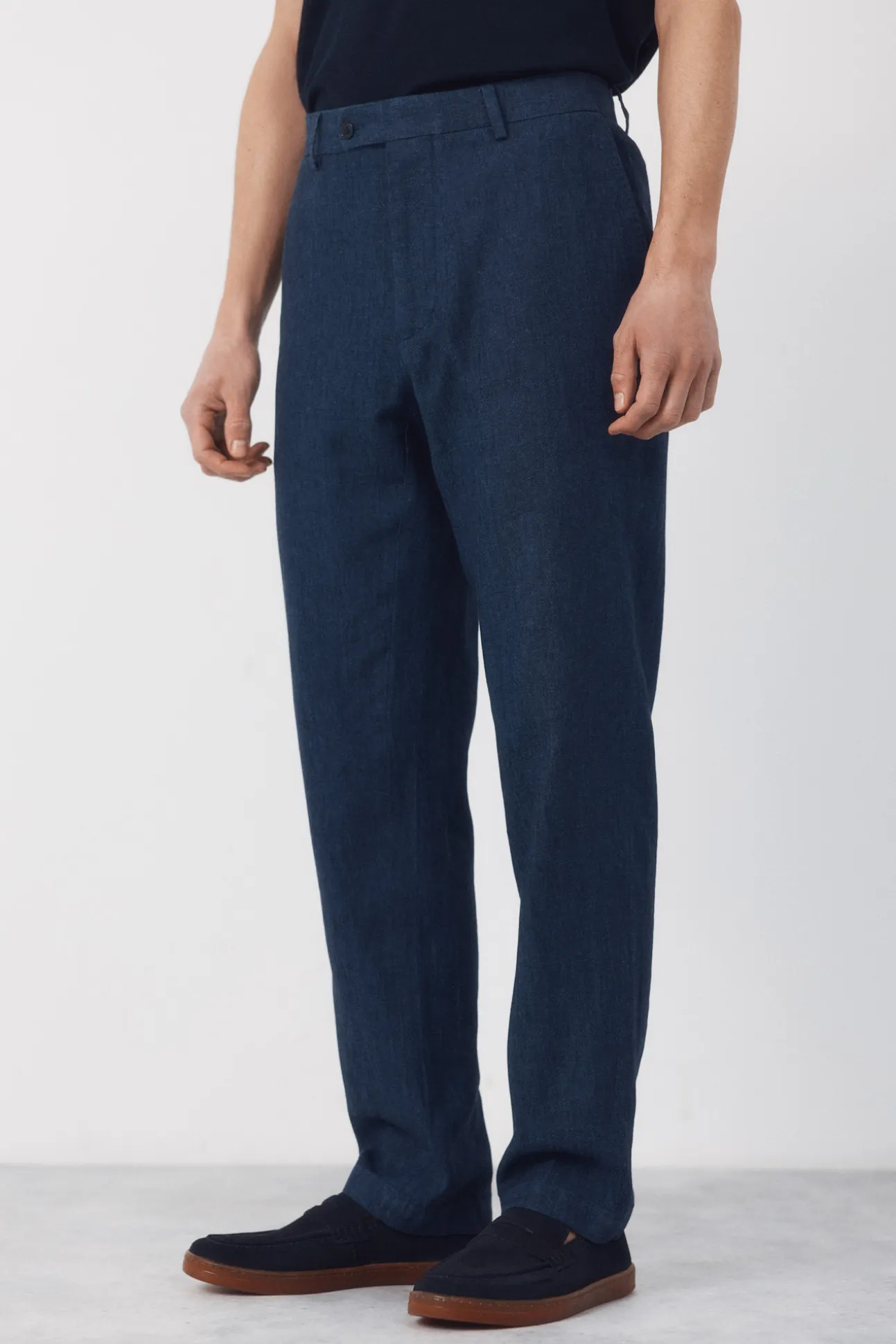 Pantalón traje coordinado mezcla lino