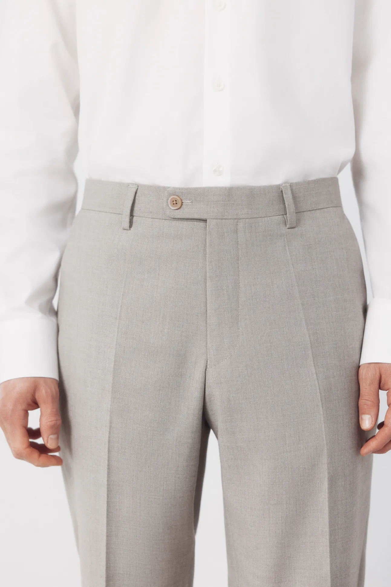 Pantalón traje estructura Serie XXI topo