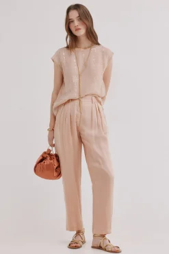 Pearl. Pantalón fluído satinado