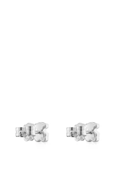 Pendientes oso de plata 6 mm