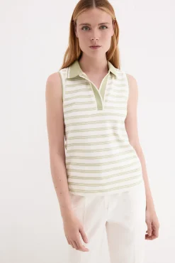 Polo de rayas sin mangas