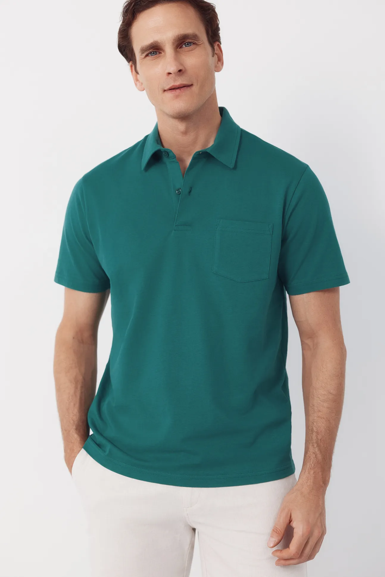 Polo liso bolsillo