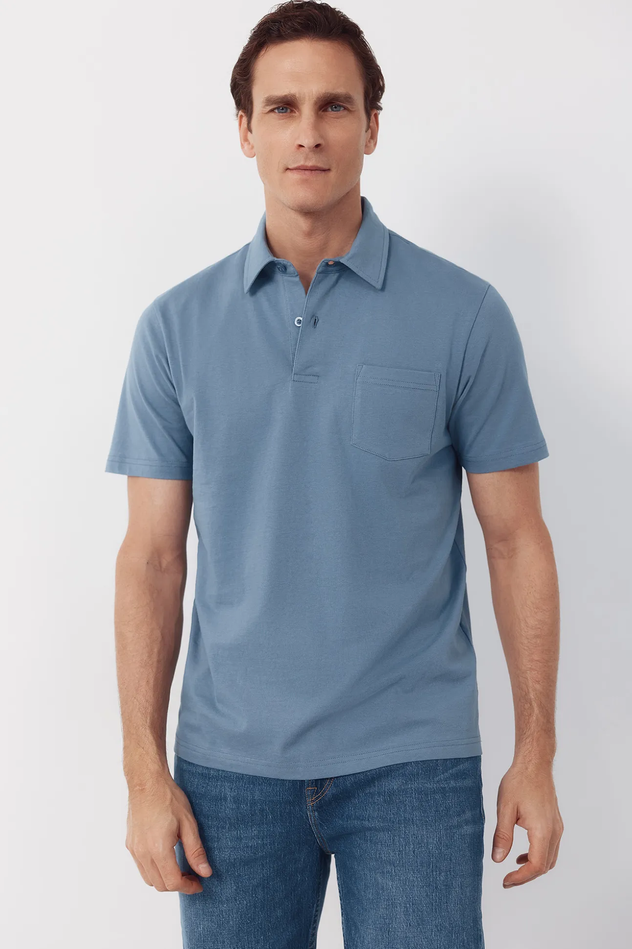 Polo liso bolsillo