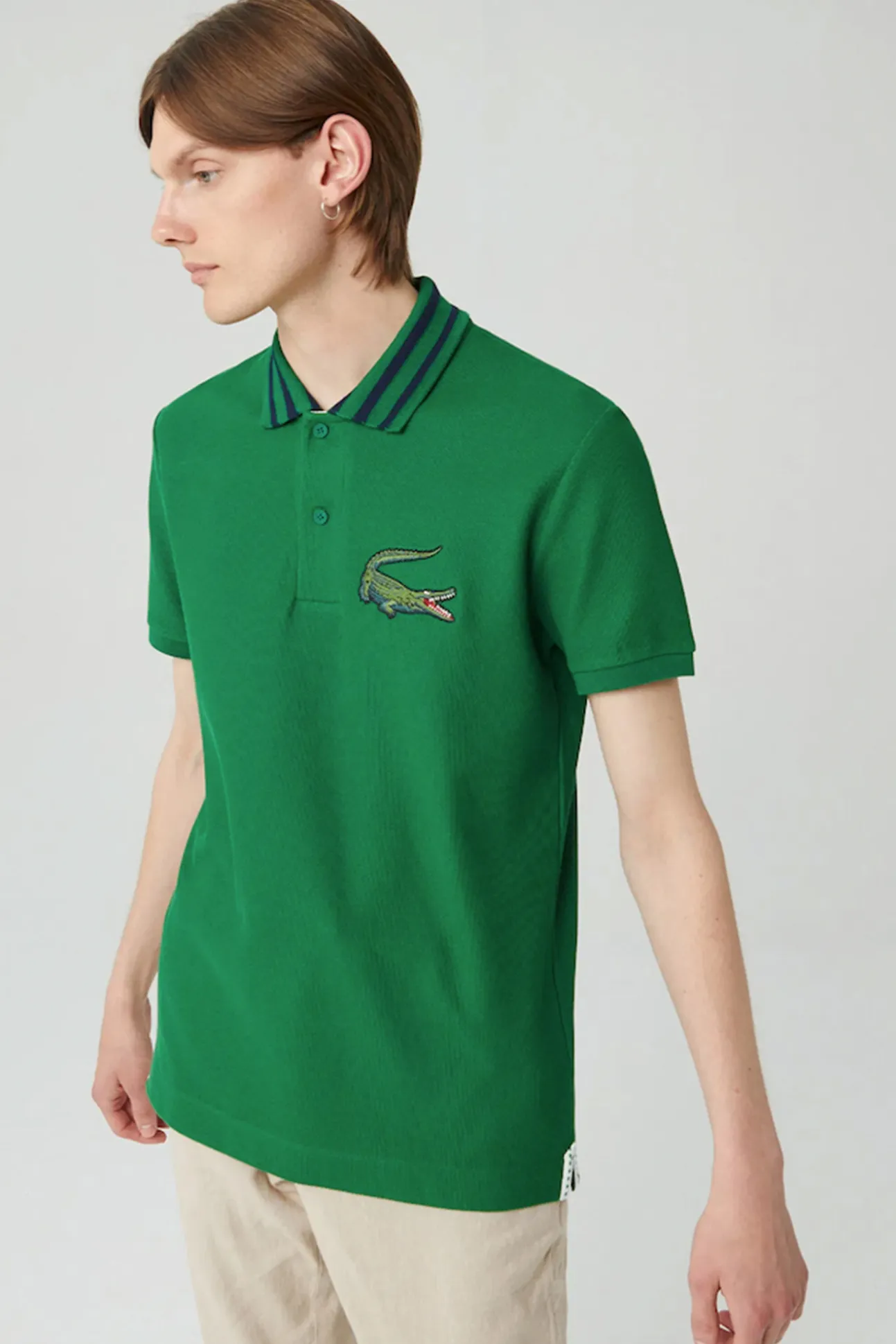 Polo oversize con estampado de cocodrilo