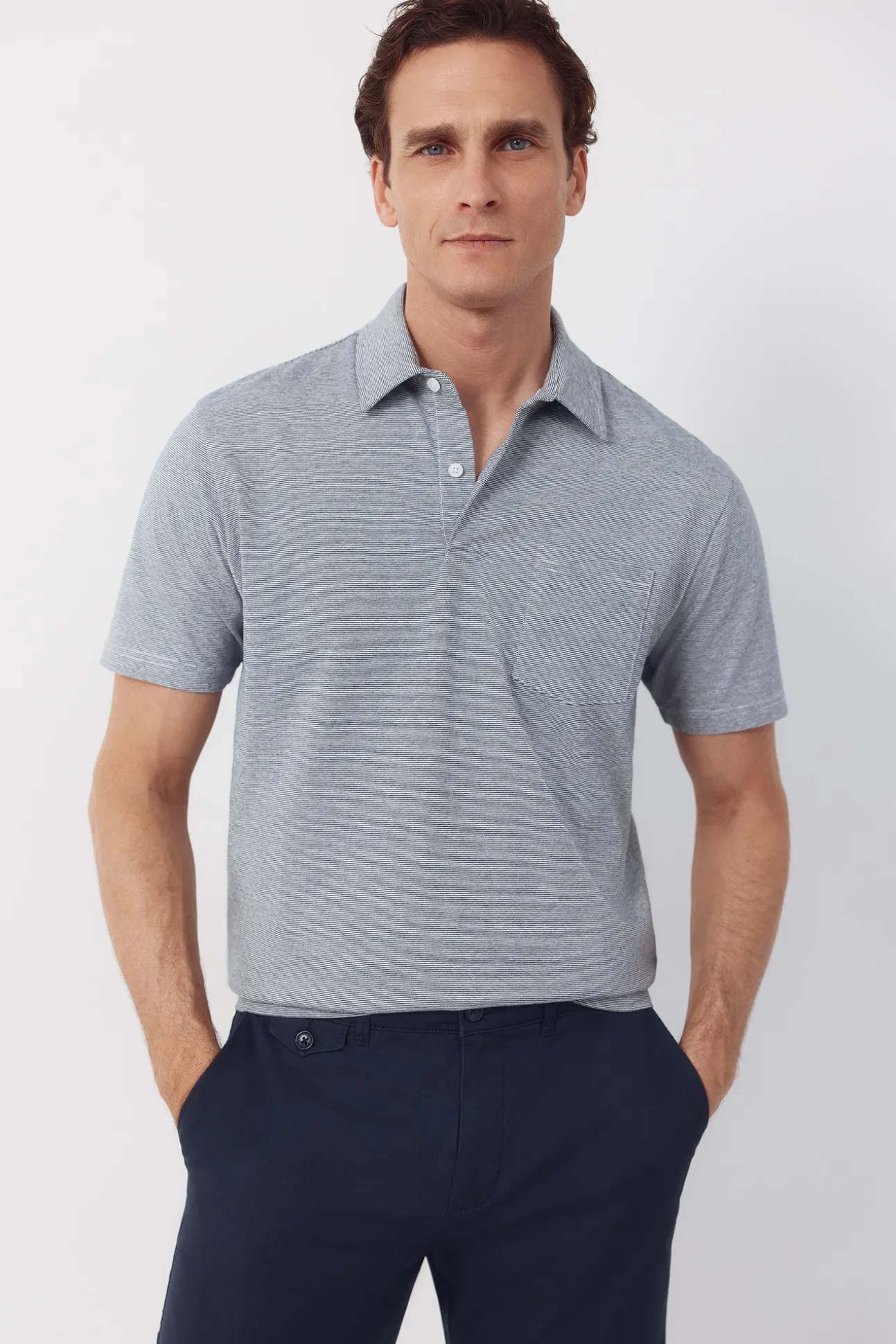 Polo rayas bolsillo
