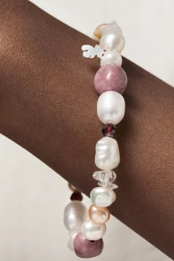 Pulsera de plata con perlas y gemas