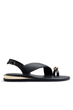 Sandalias piel anillo joya stony