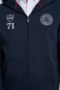 Sudadera cremallera escudos azul marino