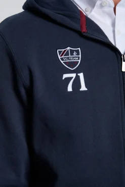 Sudadera cremallera escudos azul marino
