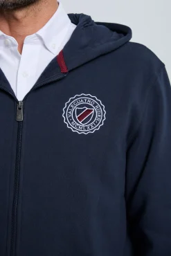 Sudadera cremallera escudos azul marino