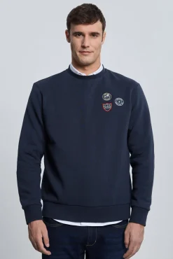 Sudadera 3 escudos azul marino