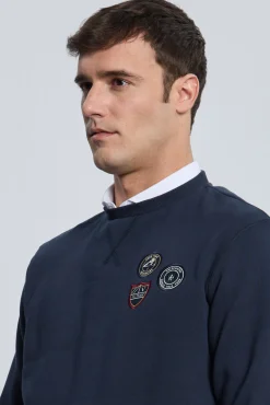 Sudadera 3 escudos azul marino