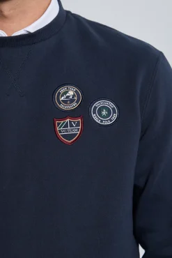 Sudadera 3 escudos azul marino