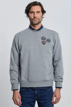 Sudadera 3 escudos gris