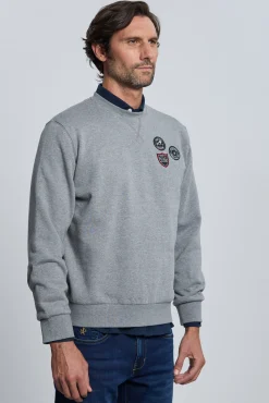 Sudadera 3 escudos gris