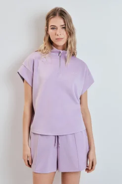 Sudadera manga corta viscosa suave lila