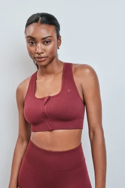 Sujetador deportivo rojo cremallera SEAMLESS FIT
