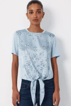 Top combinado estampado