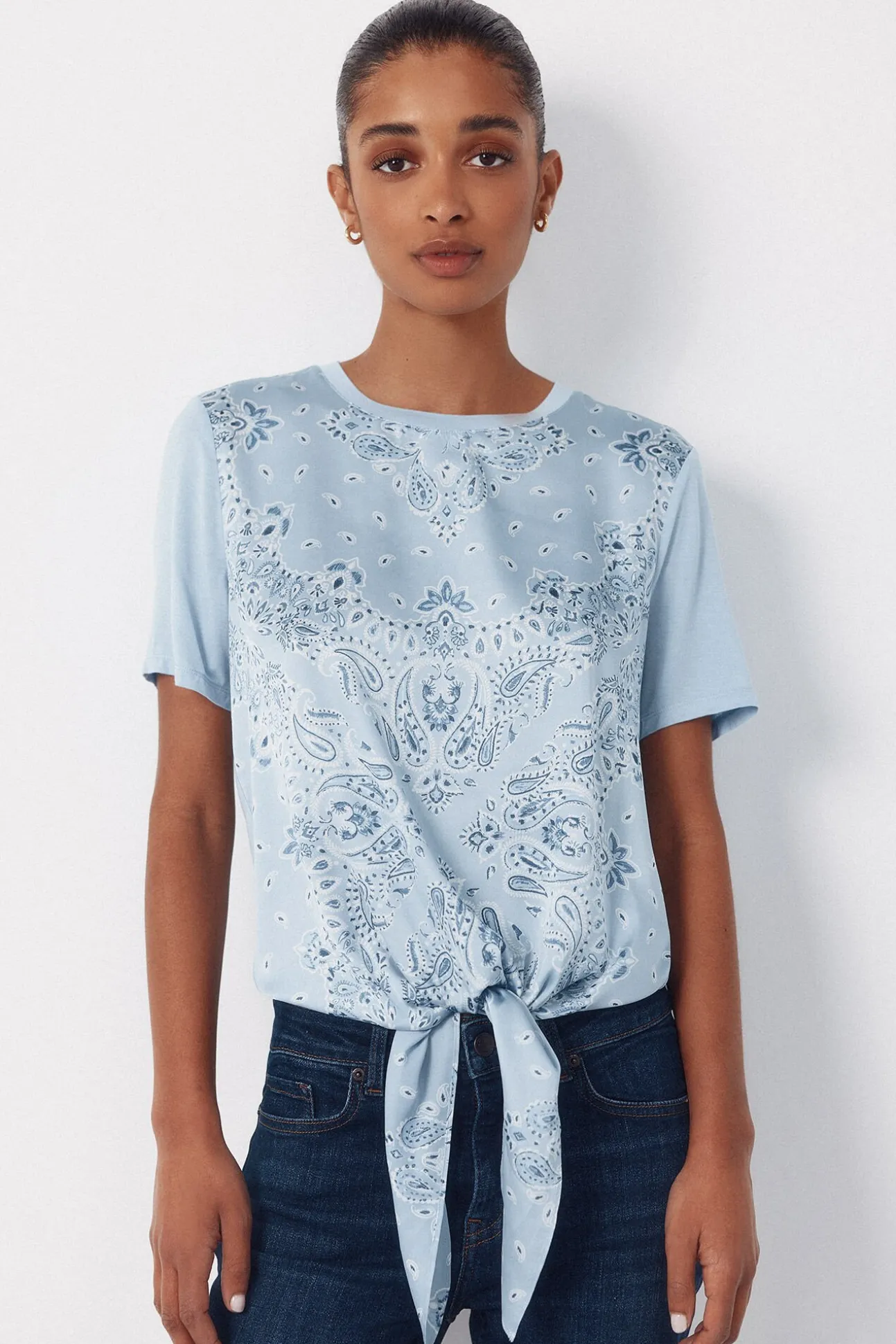 Top combinado estampado