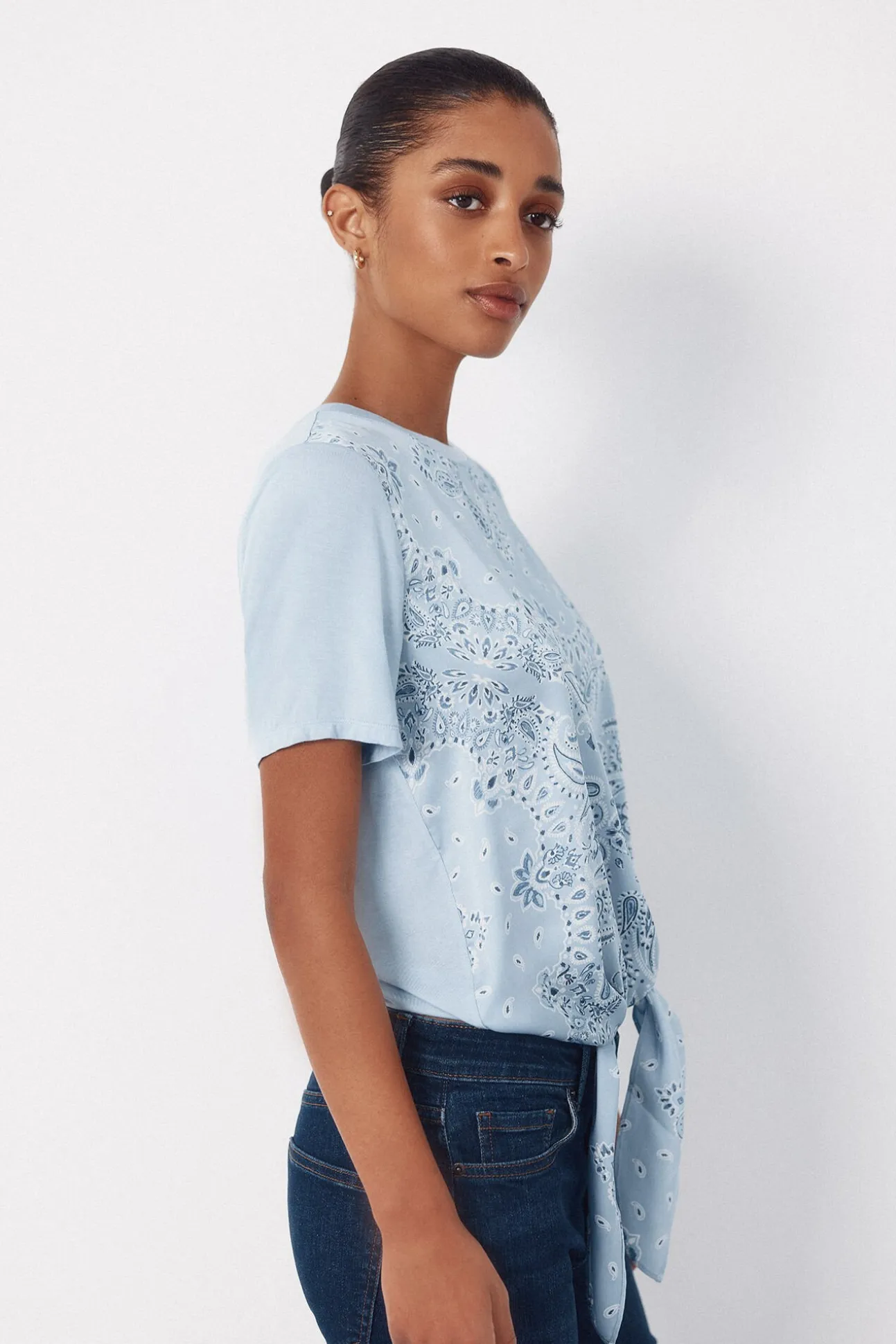 Top combinado estampado