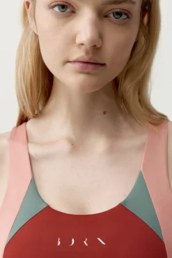 Top deportivo Daranarojo coral/verde