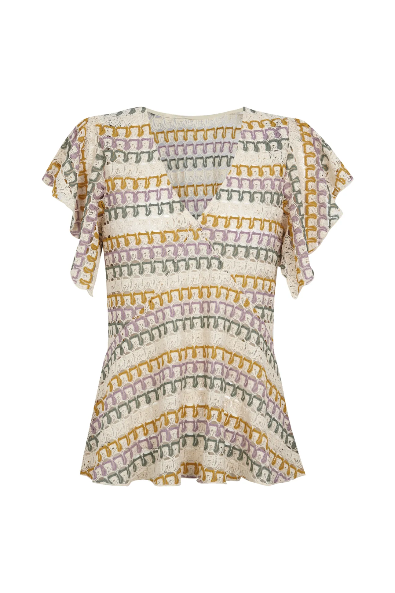 Top estructura multicolor