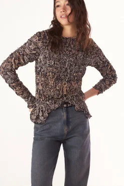 Top frunces estampado