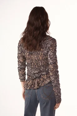 Top frunces estampado