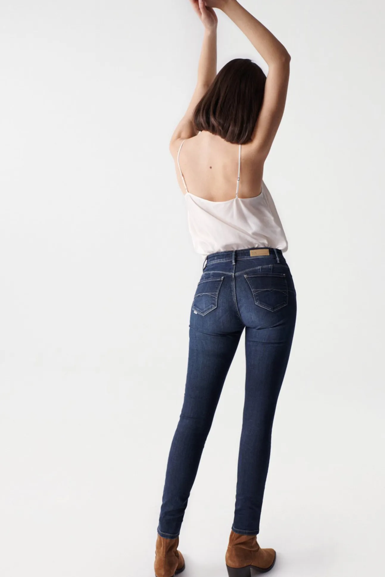 Vaqueros destiny push up skinny con lavado oscuro