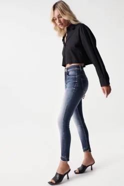 Vaqueros faith push in cropped lavado premium