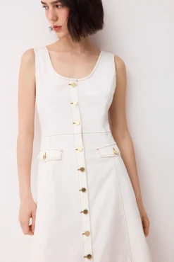 Vestido algodón botones