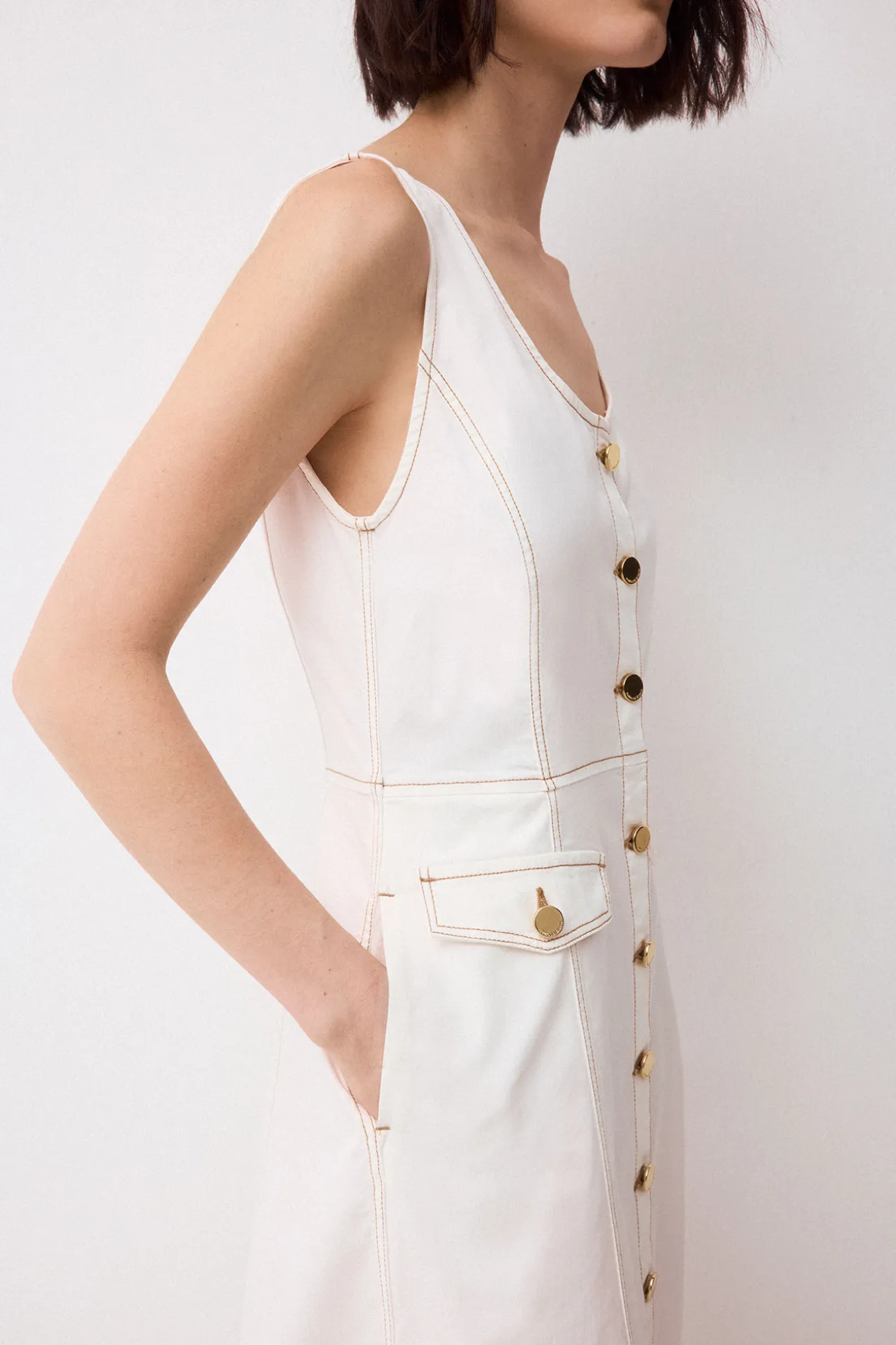 Vestido algodón botones