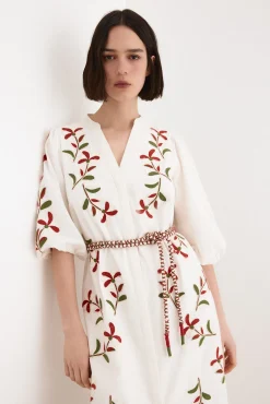 Vestido camisero bordado