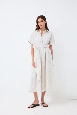 Vestido camisero seersucker