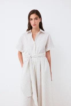 Vestido camisero seersucker