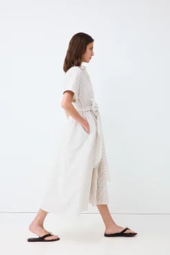 Vestido camisero seersucker