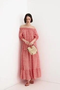 Vestido con lazada contraste